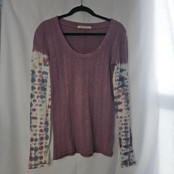 Free People Big Sur Tie Dye Long Sleeve Tee. Misty Mountain Color size Large - Picture 3 of 9
